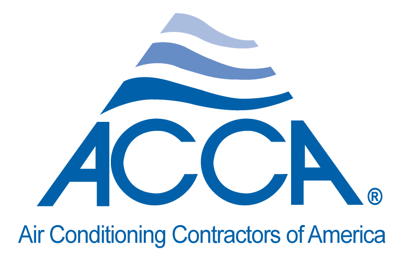 Logo of the Air Conditioning Contractors of America with blue waves.